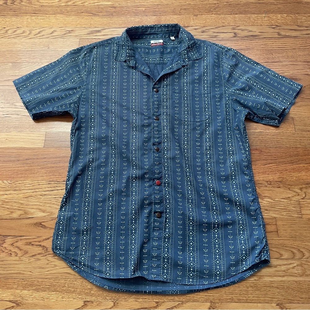 Katin surf Men's Blue Short Sleeve button Shirt XL